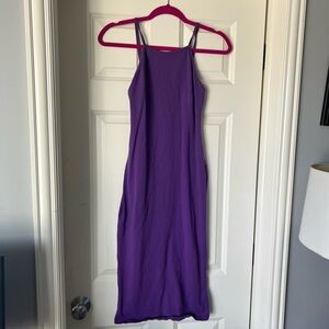 Sleek Backless Purple Midi Dress - Women's